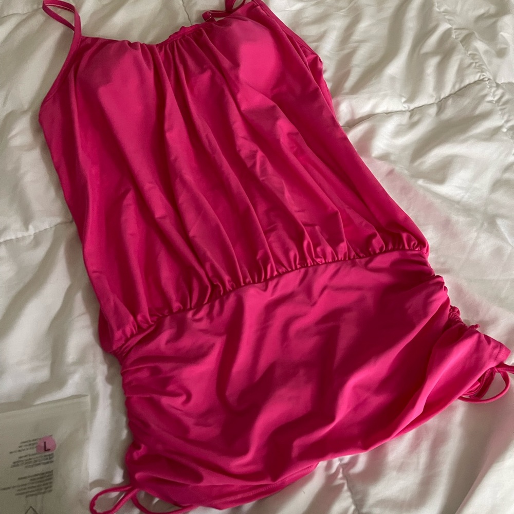 Pink tankini swim top - built in bra - no bottom